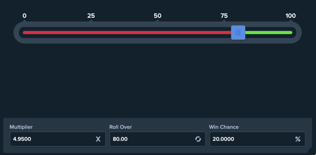 Stake dice brugergrænseflade